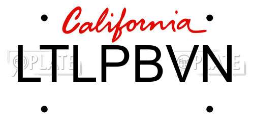 LTLPBVN California License Plate