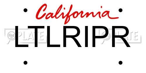 LTLRIPR California License Plate