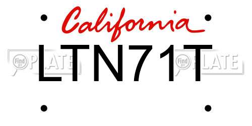 LTN71T California License Plate