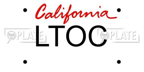 LTOC California License Plate