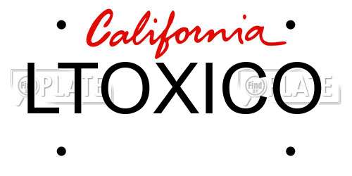 LTOXICO California License Plate