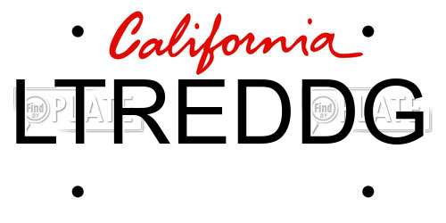 LTREDDG California License Plate