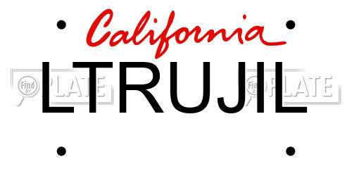 LTRUJIL California License Plate