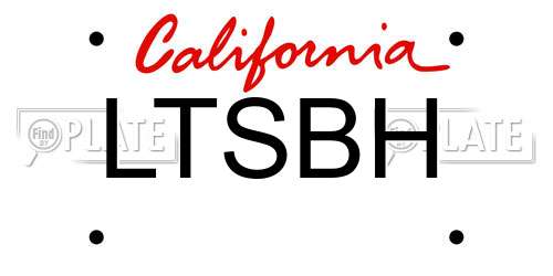LTSBH California License Plate