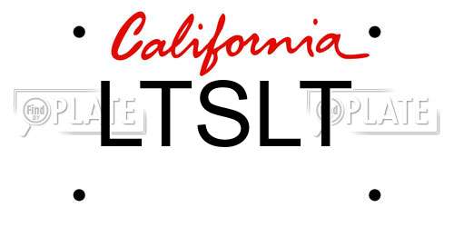 LTSLT California License Plate