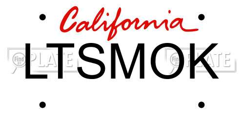 LTSMOK California License Plate