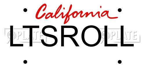 LTSROLL California License Plate