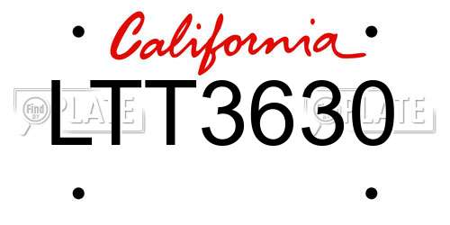 LTT3630 California License Plate