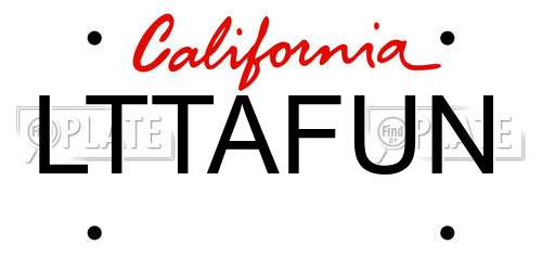 LTTAFUN California License Plate