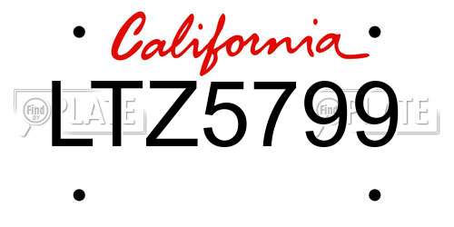 LTZ5799 California License Plate