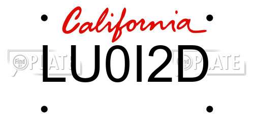 LU0I2D California License Plate