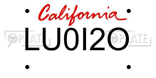 LU0I2O California License Plate