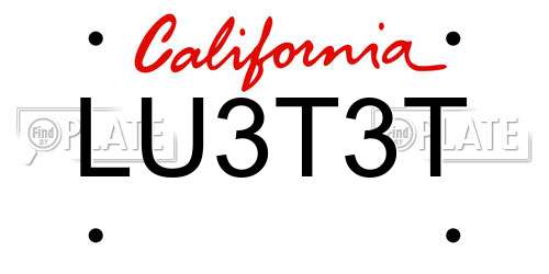 LU3T3T California License Plate
