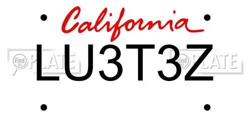 LU3T3Z California License Plate