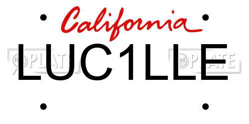 LUC1LLE California License Plate