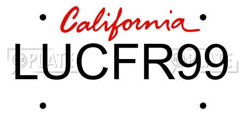 LUCFR99 California License Plate