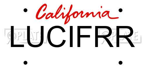 LUCIFRR California License Plate