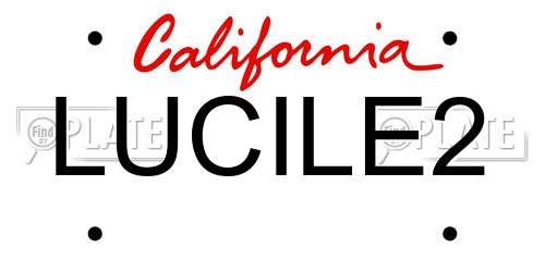 LUCILE2 California License Plate