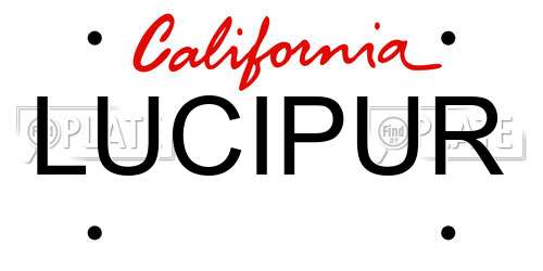 LUCIPUR California License Plate