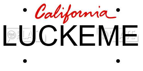 LUCKEME California License Plate