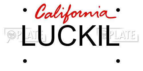 LUCKIL California License Plate