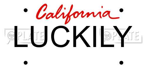 LUCKILY California License Plate