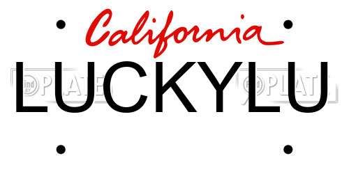 LUCKYLU California License Plate