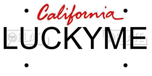 LUCKYME California License Plate