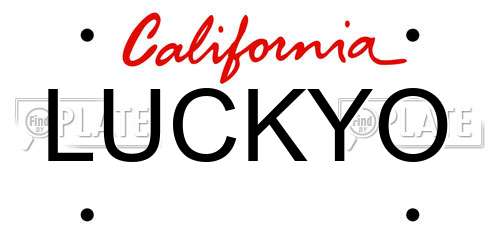 LUCKYO California License Plate