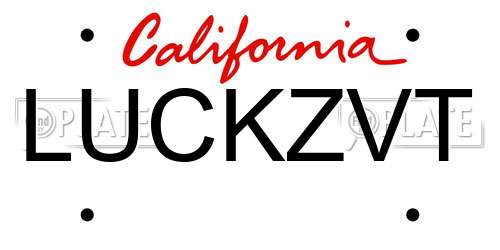 LUCKZVT California License Plate