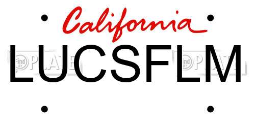 LUCSFLM California License Plate