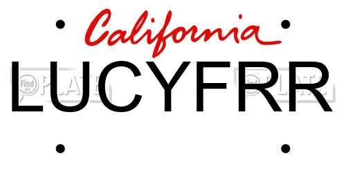 LUCYFRR California License Plate