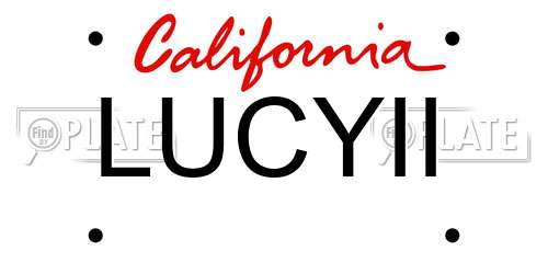 LUCYII California License Plate