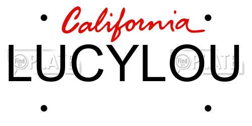 LUCYLOU California License Plate