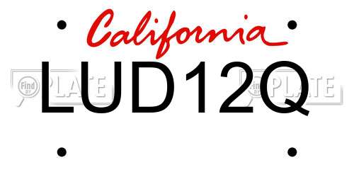 LUD12Q California License Plate