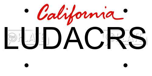 LUDACRS California License Plate