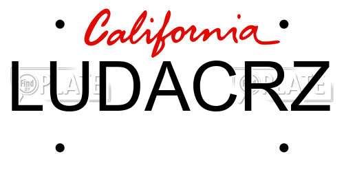 LUDACRZ California License Plate
