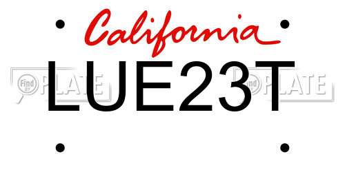 LUE23T California License Plate