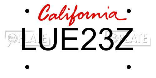 LUE23Z California License Plate