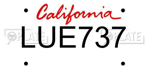 LUE737 California License Plate