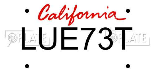 LUE73T California License Plate