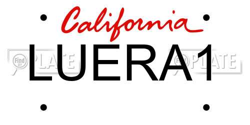 LUERA1 California License Plate