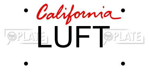 LUFT California License Plate