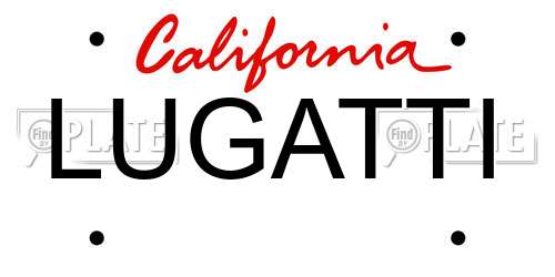 LUGATTI California License Plate