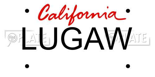 LUGAW California License Plate