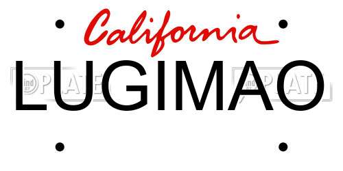 LUGIMAO California License Plate