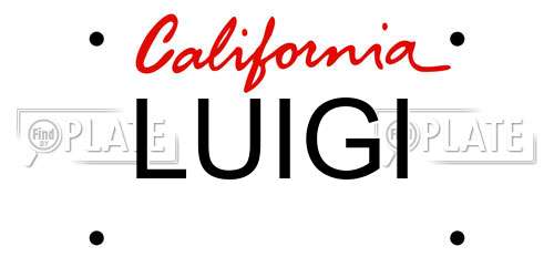 LUIGI California License Plate