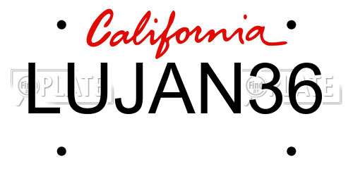 LUJAN36 California License Plate