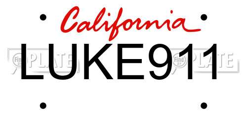 LUKE911 California License Plate