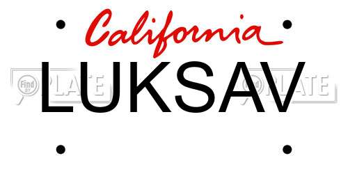 LUKSAV California License Plate